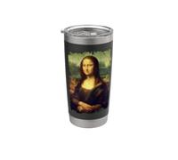 Mona Lisa by Leonardo da Vinci Famous Painting Bicchiere termico in acciaio inox doppia parete