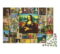Mona Lisa collage Rompicapo 1000 Pezzi In Cartone Di Alta Qualità, Un Premium Jigsaw Puzzle Per Enigma Di Abilità Logica, Ideale Per Attività Per Giorni Di Pioggia, Regalo Per L'inaugurazione Di