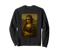 Mona Lisa Street Style Rap Art Boombox occhiali da sole catena Felpa