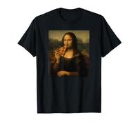 Mona Pizza Leonardo da Vinci Divertente Pizza Monna Lisa Maglietta