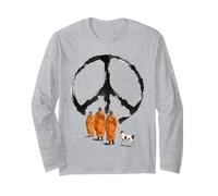 Monaci Che camminano in Pace Arte Minimalista Zen Maglia a Manica