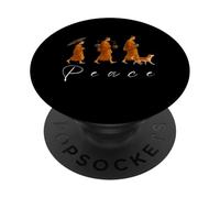 Monaci e cani che camminano per la pace minimalista Zen Art Mindfulness PopSockets PopGrip Adesivo
