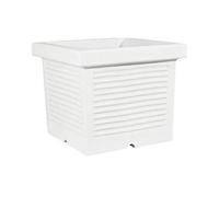 MONACIS Vaso Quadrato MILLERIGHE da 50CM in Resina (BIANO)