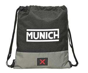 Monaco Camp Nero - Zaino a sacco piatto, grande, ideale per bambini di diverse età, comodo e versatile, qualità e resistenza, 35 x 40 cm, colore, Nero, Estándar, Casual