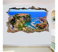 MONACO CITY MONTE CARLO ADESIVI DA PARETE ARTE 3D MURALE POSTER UFFICIO NEGOZIO DECOR