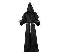 Monaco costume da uomo donna donna adulto veste con cappuccio sacerdote con cappuccio abito rinascimentale costumi di Halloween costume medievale abito fantasia per il carnivale di Halloween L, uomin