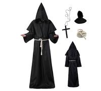 Monaco costume uomini donne da donna adulto veste con cappuccio sacerdote con cappuccio abito rinascimentale costumi di halloween costume medievale abito fantasia per il carnivale di Halloween XL