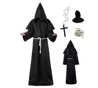 Monaco costume uomini donne da donna adulto veste con cappuccio sacerdote con cappuccio abito rinascimentale di halloween costumi costume da medievale abito fantasia per il carnivale di Hallo
