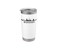 Monaco di Baviera City Skyline silhouette città Bicchiere termico in acciaio inox doppia parete