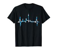 Monaco di Baviera Munich Skyline Heartbeat Cuore München Maglietta