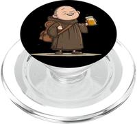 Monaco sorridente con grafica birra per gli amanti dei monaci PopSockets PopGrip per MagSafe