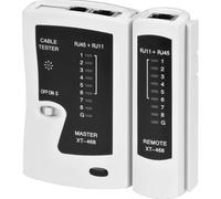 Monacor 29.2070 - Tester di cavi per eseguire test di continuità di cavi di rete Cat. 5, Cat. 6 e ISDN