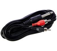 Monacor 3 m 6.3 mm Mono a 2 x RCA audio cavo adattatore