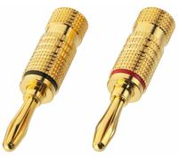 Monacor BP-100G Ls-Bananenstecker-Paar, 4 mm-Gespleißte Kontaktführung-vergoldet