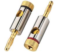 Monacor BP-100G Ls-Bananenstecker-Paar, 4 mm-Gespleißte Kontaktführung-vergoldet