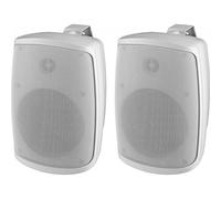 Monacor WALL 06T/WS - Coppia di Casse Altoparlanti Diffusori da Esterno da Muro Bianchi 100V / 50W @ 8 Ohm