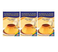 MONAMI Cream Caramel Powder Mix & Liquid Caramel - 3 confezioni da 120 g