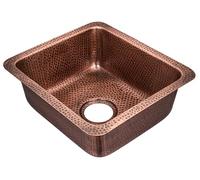 Monarch Abode 17-inch Hand Hammered Pure Copper Highball Dual Mount Drop in Kitchen Sink, Drop in or Undermount Kitchen Sink, Deep Single Rectangular Bowl