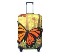 Monarch Butterflies and Lush Foliage - Copertura elastica per valigia, da viaggio, con stampa, antigraffio, Nero , S