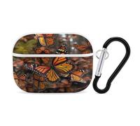 Monarch Butterflies - Custodia protettiva antiurto per Airpods Pro, con moschettone, anti-caduta, per Airpods Pro di seconda generazione, colore: bianco