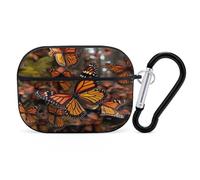 Monarch Butterflies - Custodia protettiva antiurto per Airpods Pro, con moschettone, anti-caduta, per Airpods Pro di seconda generazione, colore: nero