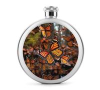 Monarch Butterflies - Fiaschetta da whisky da viaggio, piccola fiaschetta portatile da viaggio, in acciaio inox, a prova di perdite, per feste di nozze, testimone dello sposo, regalo per damigella