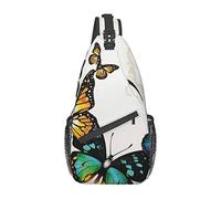 Monarch Butterflies Flying Shades Zaino a tracolla Borsa a tracolla sul petto Zaino casual per uomo Donna