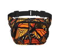 Monarch Butterflies Marsupio da donna, impermeabile, regolabile, alla moda, casual, a tracolla, per corsa, allenamento, escursionismo, viaggi, nero, taglia unica, Nero , Taglia unica