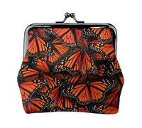 Monarch Butterflies. Portafoglio da viaggio minimalista con stampa, piccola custodia per escursioni ed escursioni all'aperto, Nero , Taglia unica, Portamonete