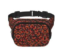 Monarch Butterflies Print Square Double Layer Funzionalità Marsupio Unisex Crossbody Pack Travel Workout, Nero, Taglia Unica, Nero, One Size