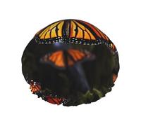 Monarch Butterflies1 cuffia da doccia da donna riutilizzabile a doppio strato cuffia da bagno cuffia per capelli impermeabile fascia elastica da donna spa salone doccia cappelli per capelli