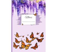Monarch Butterfly Notebook - 100 Lined Pages, 6x9 inches: Purple Floral Journal with Elegant Butterflies & Blossoms - for School, Work, or Creative Notes
