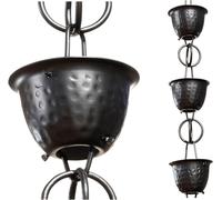 Monarch Rain Chains 18106 Calotta Martellata in Alluminio, Lunghezza 2,5 m, pluv