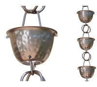 Monarch Rain Chains 50584 Coppa in Alluminio martellato, Lunghezza 2,5 m (Bronzo Pelter)