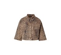 Monari - Moderna giacca di jeans con stampa leopardata - - Jackets - Donna - Marrone - XL