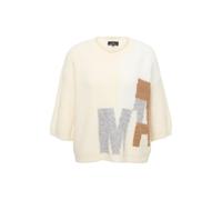 monari Pullover terra d'ombra / grigio / bianco / bianco lana Donna - Abbigliamento - Taglie comode - Pullover e cardigan - Pullover monari L
