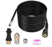 Monave 20m Sonda Sturatubi Compatible con Karcher Idropulitrice, Tubo Idropulitrice Per K2 K3 K4 K5 K7 Accessori Idropulitrice con 2 Ugelli G1/8 per Getto di Fogna 180Bar 60C°
