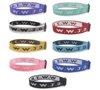 MONAZEO W.W.J.D. Braccialetti in tessuto con scritta "What Wound Jesus Do Bracciali ispiratori" per donne e uomini, regolabili, in tessuto religioso, per raccolte fondi, Medium, Poliestere, Nessuna