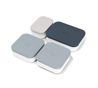 monbento - 4 scatole portapranzo ermetiche con coperchio MB Extra/scomparti per Bento Box MB Original - Ideale per il lavoro/la scuola - senza BPA - Durevole e sicuro - Grigio, Bianco, Blu