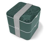 monbento - Bento Box Grande MB Square Jungle con Scomparti - Lunch Box a Prova di Perdite per Lavoro e Preparazione dei Pasti - Senza BPA - Adatt