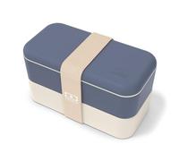 monbento - Bento box MB Original Natural - Scatola pranzo con scomparti - Lunch box ermetico a 2 piani - Ideale per lavoro/scuola - Senza BPA - Durevole e sicuro - Made in France - Blu