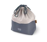 MONBENTO - Borsa Porta Pranzo MB Pochette L Natural Blu - Lunch Bag Compatibile con Lunch Box MB Square + una Bottiglia - Tessuti Riciclati Poliestere e Cotone - Per Ufficio/Scuola - Blu