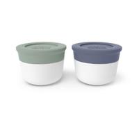 monbento - Contenitori Salse MB Temple S Natural - Recipienti Ermetici - Per Ufficio/Scuola/Meal Prep - Compatibili con Le Lunch Box MB Original & MB Square - Verde e Blu