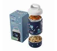 monbento - Lunch Box Bambini Termica Handy Blu Koala - Porta Pranzo 500 ml a 2 Livelli - Bento in Acciaio Inox 2-in-1 Mantiene Caldo e Freddo - Senza BPA - Perfetta per Scuola e Gite