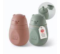 monbento - MB Yummy - Set 2 Borracce per Pappe Riutilizzabili in Silicone - 150 ml - Borracce Morbide Senza BPA e Ermetiche - Perfette per Purea e Yogurt - Verde/Rosa