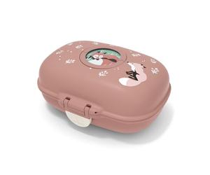 monbento - Porta Merenda Bambini MB Gram Fox - Perfetto per Pranzi o Merende a Scuola/Parco - Senza BPA - Sicuro Per Uso Alimentare - Motivo Volpe - Rosa Cannella