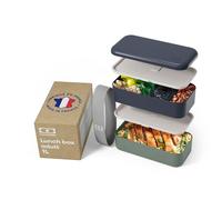 monbento - Porta Pranzo Original - Lunch Box Microonde Adulti - Contenitore Ermetico 2 Livelli - Ideale per Ufficio/Meal Prep - Schiscetta Senza BPA - Lavabile in Lavastoviglie - Blu/Verde
