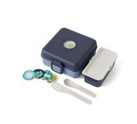 monbento - Porta Sandwich Bambini Snacky blu Infinity - Portapranzo per Panino Integrale - Posate Incluse - Porta Merenda Personalizzabile - Ideale per Scuola/Picnic - Senza BPA