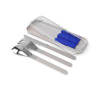 monbento - Posate Nomadi MB Slim Box - Blu - Set Posate Lunch Box con Custodia per Bentos MB Original MB Square e MB Sense - Posate per Pasti Nomadi Outdoor - Forchetta Coltello Cucchiaio, 50300083