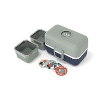 monbento - Pranzo Box Bambino Tresor Verde/Blu - La Scatola Pasto 3 Scomparti per Bambini - Ideale per Pasti e Gustare Scuola/Picnic - Senza BPA - Personalizzabile e Sicuro - Verde & Blu